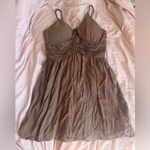 NEVER WORN: Size small, brown flowy mini dress from almost famous